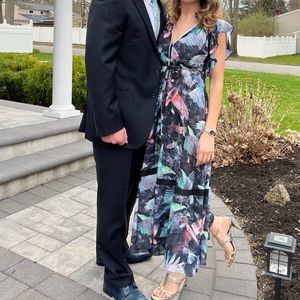 Hunter Bell colorful bird print maxi dress 0